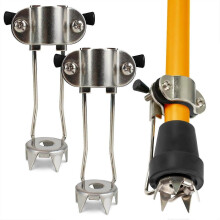 Cane Tips for Ice - All Terrain Heavy Duty (2 Pack) Metal Retractable 4-Prong Hiking Attachment - Replacement Grip for Walking Sticks, Trekking Pole,