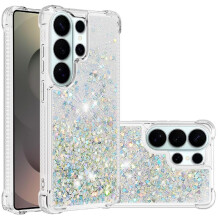 () Phone Case For Samsung Galaxy S26 Plus TPU Protective Shockproof Liquid Clear Flowing Quicksand Glitter Sparkle Cute