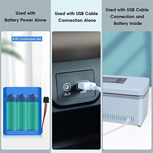 Insulin Cooler Case, Insulin Cooler Box with Durable Battery, Adjustable Temperature Suitable for Long Flight US Plug