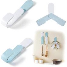 Pack Wall Mounted Pot Lid Rack - No Drilling Adhesive Storage Holder for Cabinet Door, Heat Resistant ABS for Lids, Cutting Boards