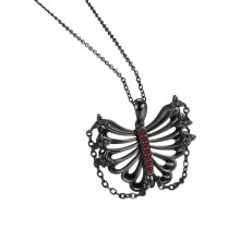 Stijlvolle zwarte gotische sieraden Rib Designs ketting met