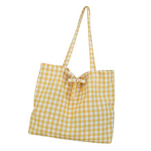 Sac fourre-tout en toile Ă carreaux, sac Ă main tendance,-Jaune