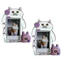 Cadre Photo en acrylique avec chats de dessin-Violet translucide