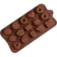 Silicone Chocolate Mold, 15 Non-Stick Cavities, Chocolate Molds, Silicone Candy Mold, Pastry Molds, for Homemade Chocolate, Waffles, Pralines, Candy,