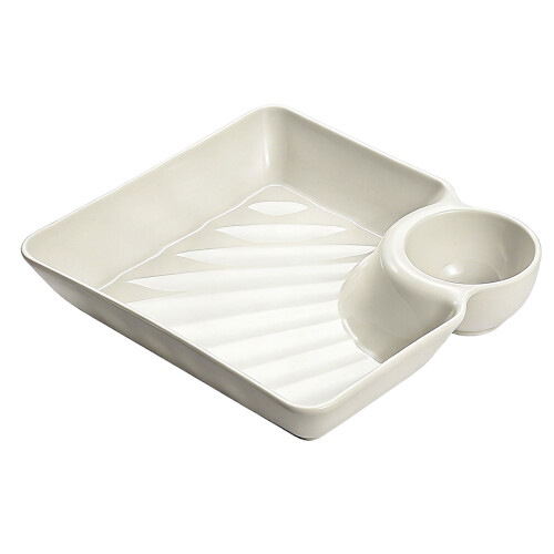 Multi Compartment Sauce Dish For Dumplings Fries Sushis-White