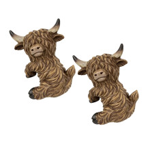 Climbing Highlands Cow Figurines Flower Pot Huggers Hanging-2
