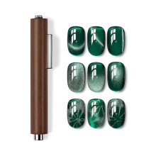 3 in 1 Cat Eye Magnet for Nails, Cigar Shape Cylindrical Cat Eye Nail Magnet with Multi-Function for Gel Nail Polish Nails, Strong Suction Nail Magnet