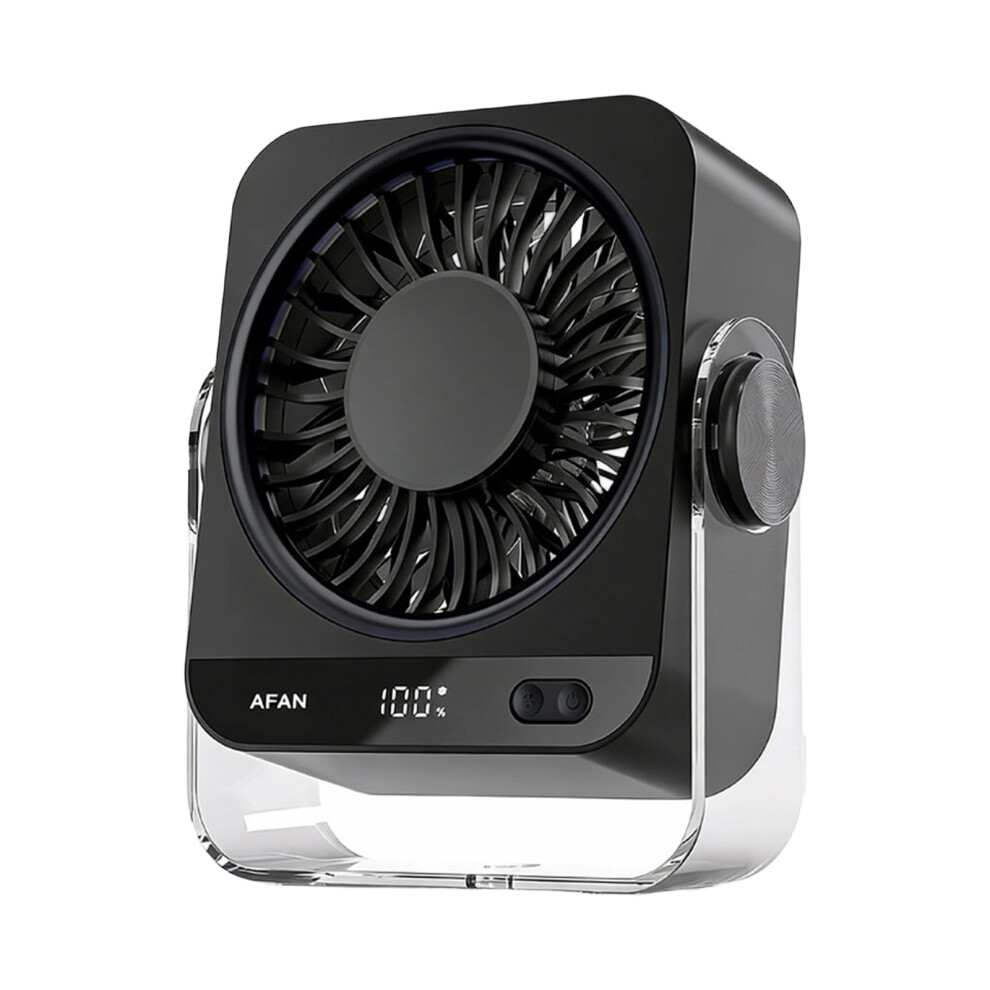 Usb Desk Fan 3600Mah Rechargeable Battery- Black Regular 7754003636959