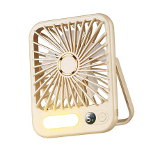 Draagbare opvouwbare bureauventilator met LED-verlichting-khaki