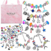 Bracelet Making Kit for Girls, 85pcs Charm Bracelets Kit with Beads, Jewelry Charms, Bracelets for Diy Craft, Jewelry Gift for Teen - Mishan
