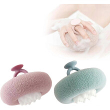 Super Soft Sunflower Suction Cup Bath Ball, 2025 New 2-in-1 Sunflower Bathing Ball with Finger Rings, Exfoliating Bath Sponge Cleaning Brush, Shower L