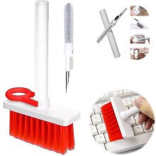 (red) Bluetooth Earplug Cleaning Brush Pen Computer Keyboard Mobile Phone Receiver Gap Cleaning Brush Set 5-piece Set