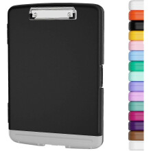 Clipboard with Storage, 8.5x11" Storage Clipboards with Pen Holder and A4 Legal Paper Folder, Heavy Duty Plastic, Folio & Side-Opening, Low Profile Cl