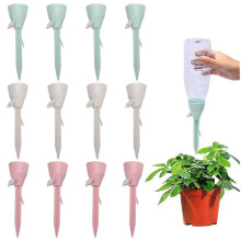 12 Pack Plant Watering Devices, Automatic Watering Spikes with Valve Control Switch(4Pink+4Green+4Beige)