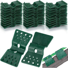 UV-treated privacy screen clips for garden greenhouses, poultry netting clips, winter-resistant, easy to use - Green (50 pieces)