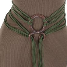 Antique Finish Long Metal Belt with Gothic Lace Motif-2