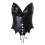 Steampunk Style Dark Corset Bustier Top Metallic-Black M 1