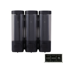 3 Black White Silver ABS Liquid Soap Dispenser Featuring-Black