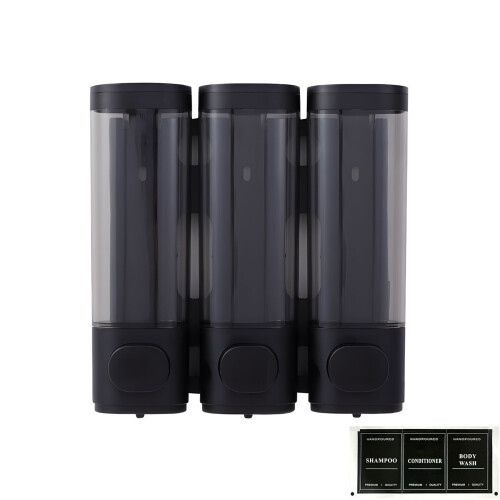 3 Black White Silver ABS Liquid Soap Dispenser Featuring-Black