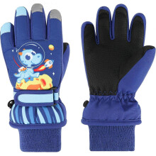 Children's ski gloves, children's winter warm snow gloves waterproof thick children's gloves dinosaur pattern gloves