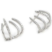 Four Claw Earrings for Women Girls, Minimalist 925 Sterling Silver 4 Claw Shaped Stud Earrings, (Silver)