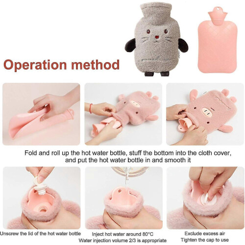 Thermos Cozy Fluffy Soft Plush Cute Pattern, Great Gift for Friends, 1000ml 2