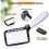Rectangular reading magnifier with 5 LED lights, 2 intensity modes and 3x magnification for the elderly or those with poor eyesight, ideal for reading 5