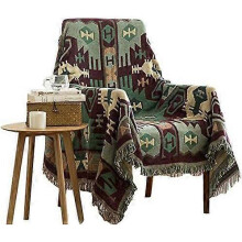 Decorative Cotton Woven Throw Blanket Sofa Towel Cotton Warm Slipcover 130 x 180cm (Bohemian Style)