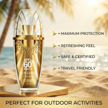 (Sunscreen, 50g) Haisuir SPF60+ PA+++ Sunscreen Lotion, Lightweight Non-Greasy, Water Resistant, Broad Spectrum UVA/UVB Protection, Face & Body, 50ml