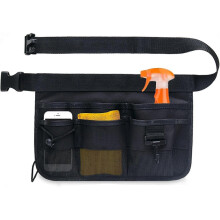 Gardening Waist Bag, Tool Bag with Multiple Pockets, Adjustable Waterproof Oxford Professional Tool Belt Bag, for Home, Garden, Cleaning (Black)