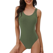 (XXL, Green) 2024 Newbikini One Piece Swimsuit Women Tummy Control Swimsuit High Waisted Women Swimming Costume Vintage Swimsuits Swimwear