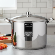 Steelex 26cm 10.2L Stainless Steel Stock Pot with Lid