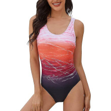 (XL, Red) 2024 Newbikini One Piece Swimsuit Women Tummy Control Swimsuit High Waisted Women Swimming Costume Vintage Swimsuits Swimwear