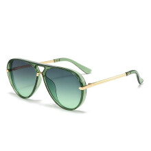 (blue) New Fashion Sunglasses Vintage Neon Green Aviator Sunglasses Large Frame Trendy All-Match Sunglasses