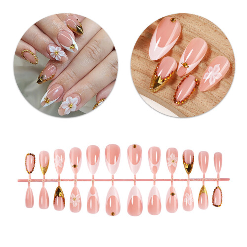 23Pcs/Pack Golden Lines Embellishments Beads False Nail 1