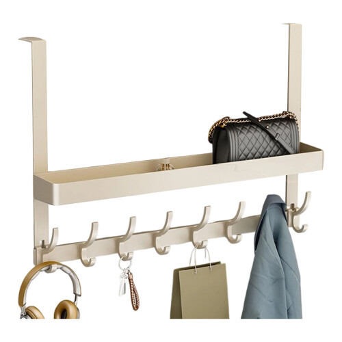 Nonslip Over Door Hooks High Capacity Storage-White 8 hooks