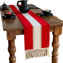 Tafelloper Duurzaam polyester Kerstdiner-30*160 cm Rood