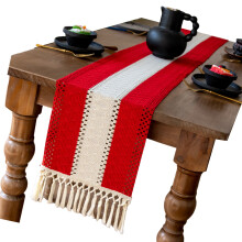 Accessoire de Table de vacances, matériaux doux-30*160cm Rouge