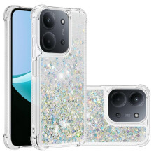 () Phone Case For Redmi 15C TPU Protective Liquid Clear Flowing Quicksand Shockproof Glitter Sparkle Cute