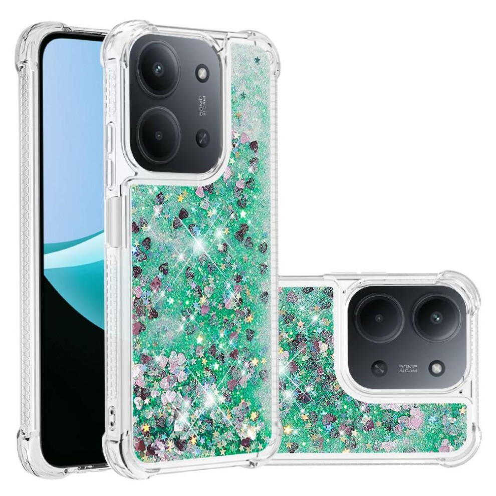 () Phone Case For Redmi 15C Tpu Protective Liquid Clear Flowing Quicksand Shockproof Glitter Sparkle Cute 764563365951
