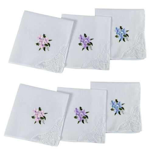 Mouchoirs à breloques pour dames, broderie Portable-6