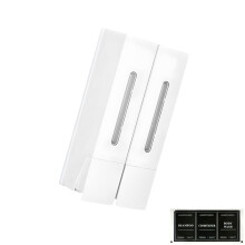 Set Of 2 Contemporary Bathroom Soap Dispensers Wall Mount-White