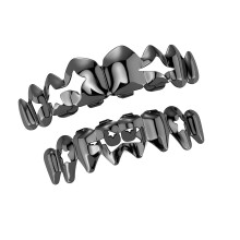 Copper Star Shaped Grillzs With Artistic-Black Gun Plated