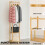 Narrow Bamboo Clothes Rail with 2 Shelves 3