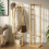Narrow Bamboo Clothes Rail with 2 Shelves 4