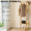 Narrow Bamboo Clothes Rail with 2 Shelves 8