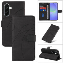 () Flip Case For Samsung Galaxy A37 5G Skin Feel Leather And Frosted TPU Curved Pressure Line Card Slots And Kickstand Function