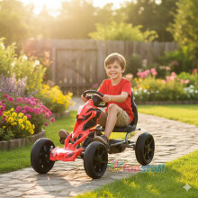 Thunder Eva Rubber Wheel Go Kart Red