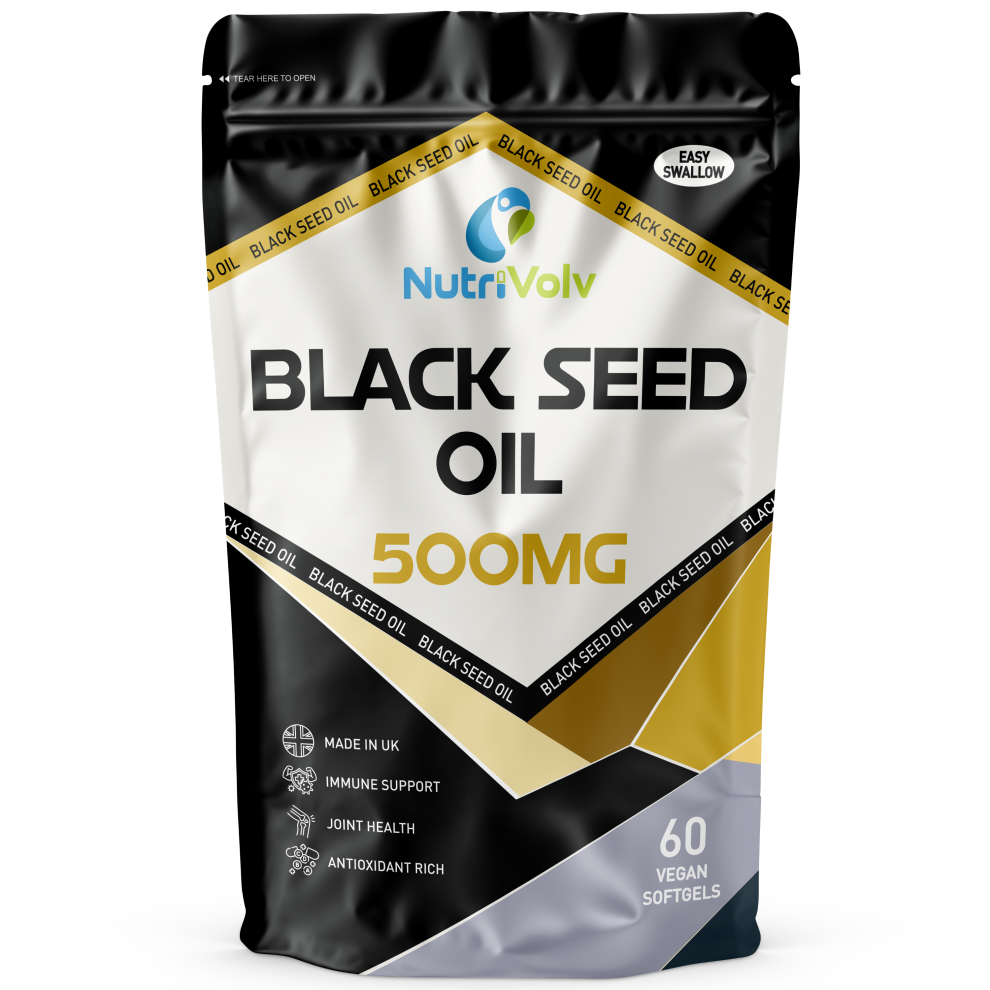 Nutrivolv Black Seed Oil 500Mg | 60 Vegan Softgels | Cold-Pressed Nigella Sativa