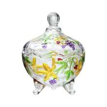 Elegant Hand Painted Glass Container Ideal For Nut-Covered bowl
